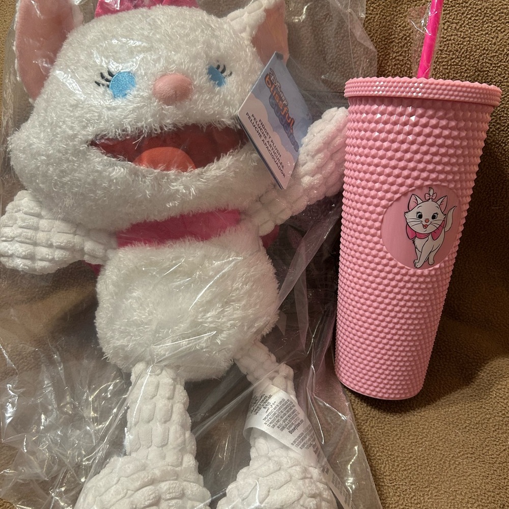 Marie Blissful Buddy Fidget Plush & 24 oz Spiked Acrylic Tumbler